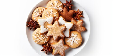 Fototapeta premium Christmas Cookies on a Plate