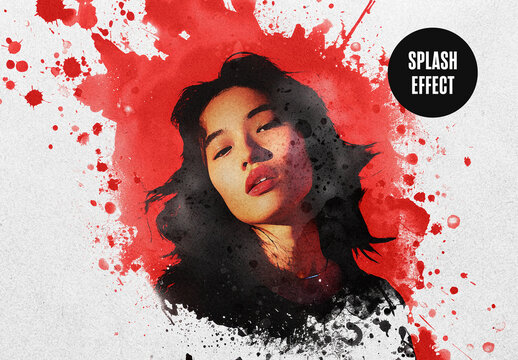 Paint Splash Photo Effect Mockup With Generative AI