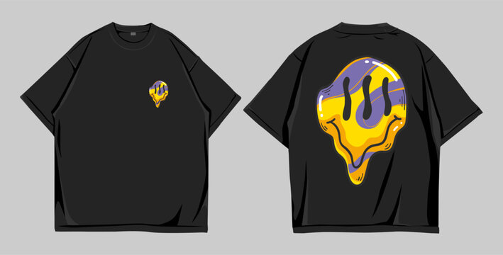 Design t shirt oversize streetwear front and back 