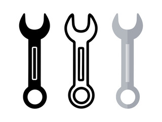 Set of Wrench cartoon doodle, Vector, Illustration.