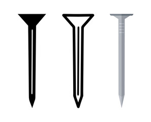 Set of Nail cartoon doodle, Vector, Illustration.