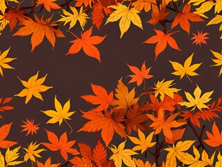 autumn aesthetics golden leaves plaid patterns, AI generated