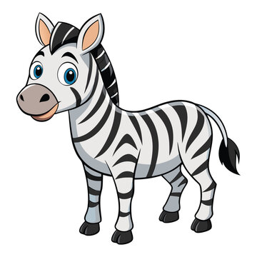 recommend clip art: cute zebra on white background. animal cartoon vector illustration