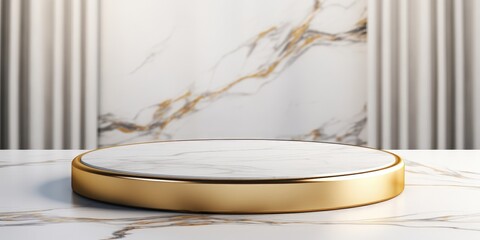 Elegant Marble Platform with Gold Trim
