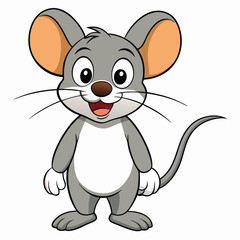 cute mouse on white background. animal cartoon vector illustration