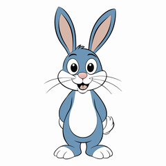 cute rabbit on white background. animal cartoon vector illustration