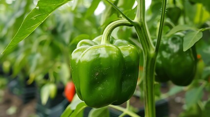 Green pepper in greenhouse farm
