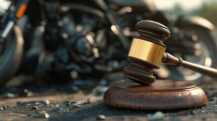 Gavel and Motorcycle Accident