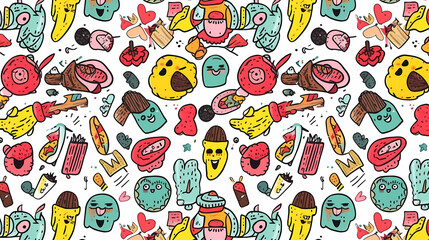 Naklejka premium Birthday party time seamless pattern vector image