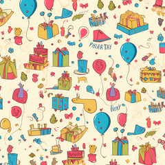Birthday party time seamless pattern vector image