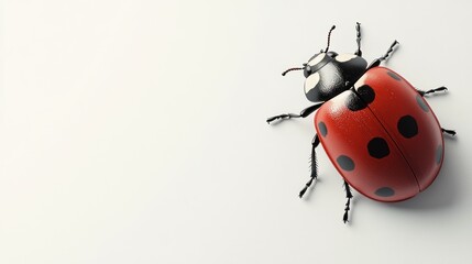 Close-up of a ladybug on a white background