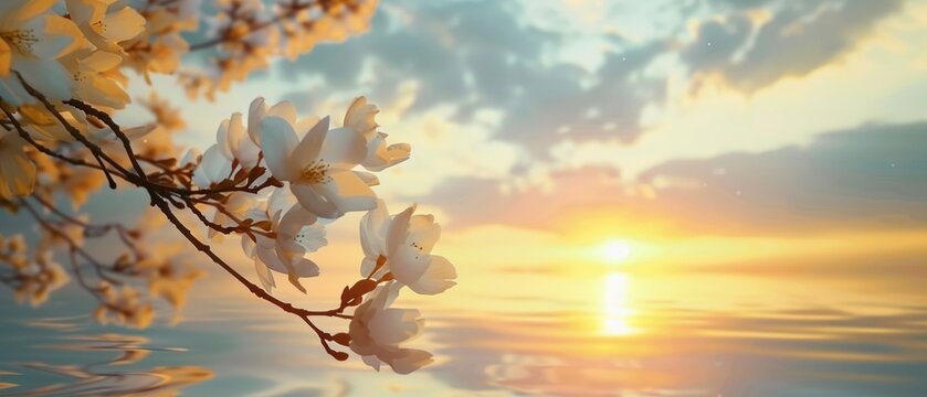 Christian Faith concept of Blessed Tranquility beautiful background.