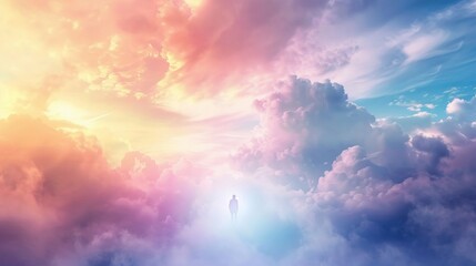 Fototapeta premium Christian Faith concept of Divine Whispers beautiful background.