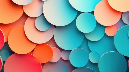 Bright abstract background with a variety of geometric shapes and shapes