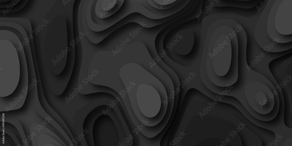 Poster Abstract black paper cut style design.abstract vector seamless pattern with shadows Trendy contemporary design.abstract papercut and multi layer cutout pattern pattern on vector design ..	

