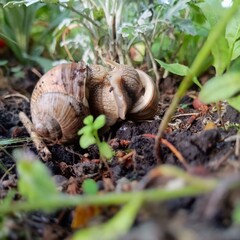 snails in the grass