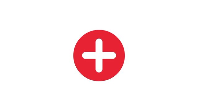 Red cross mark. Cross Sign on a white Screen. Grunch Wrong Symbol. Incorrect Sign. 4K