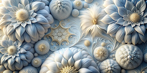 Delicate pastel floral relief pattern for romantic design