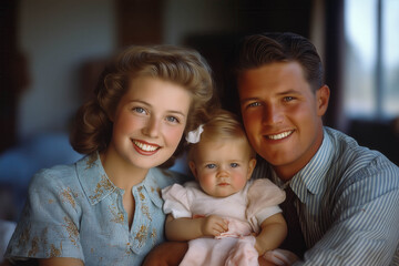 Obraz premium 50s Retro Family