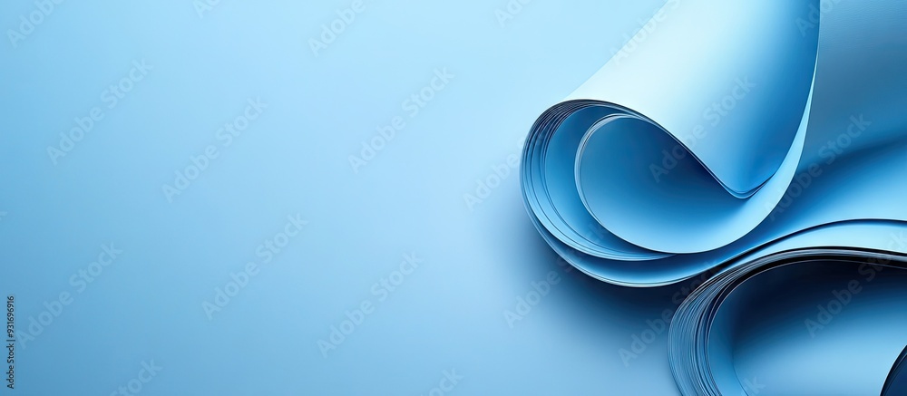 Poster page curling over a blue toned background ideal for a banner or header offering ample copyspace