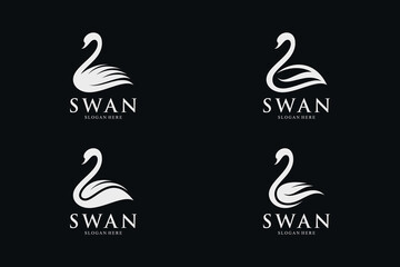 Swan logo design vector illustration with creative idea