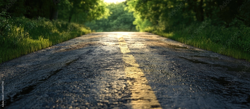 Poster lovely and uncomplicated road background. with copy space image. place for adding text or design