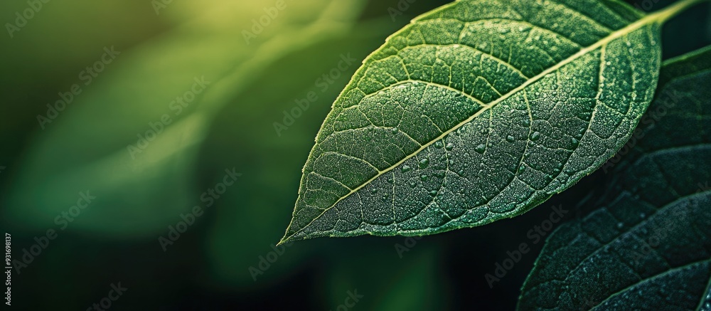 Poster Green Leaf close up. with copy space image. Place for adding text or design