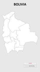 Obraz premium Bolivia Map. State map of Bolivia. Administrative map of Bolivia with states names in outline.