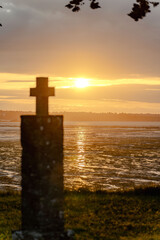 cross on the beach Saint-Jacut