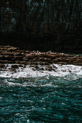 water flowing over rocks
