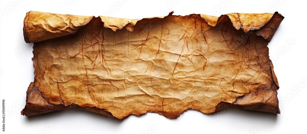 Poster vintage parchment paper isolated on a white background. with copy space image. place for adding text