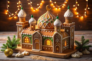Obraz premium Gingerbread house in arabic style. national holiday
