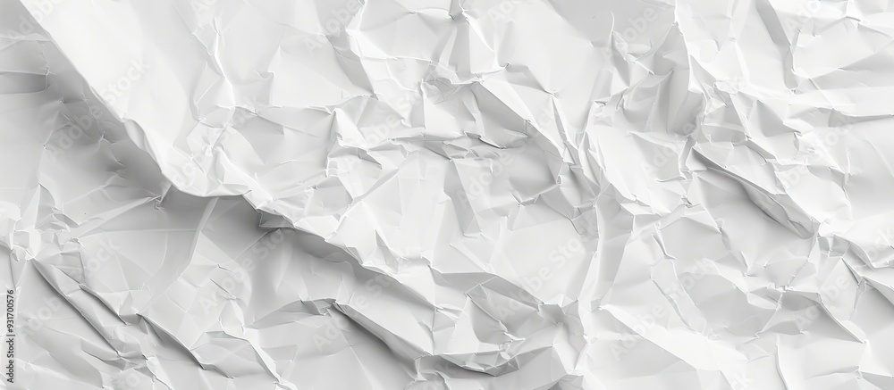 Poster Blank white crumpled and creased paper poster texture backdrop. with copy space image. Place for adding text or design