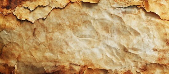 Old grunge paper texture The paper has a wet feel is aged and yellowed over time It is torn and stained. with copy space image. Place for adding text or design