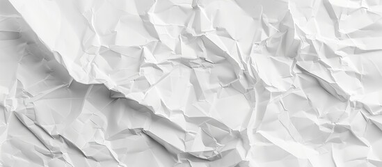 Obraz premium Blank white crumpled and creased paper poster texture backdrop. with copy space image. Place for adding text or design