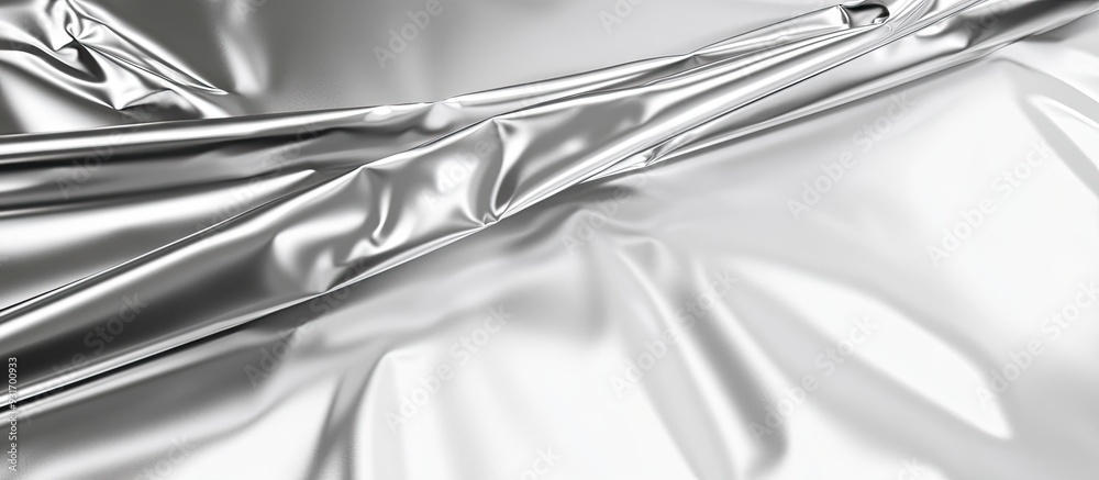 Aufkleber roll foil background aluminum silver metal. with copy space image. Place for adding text or design