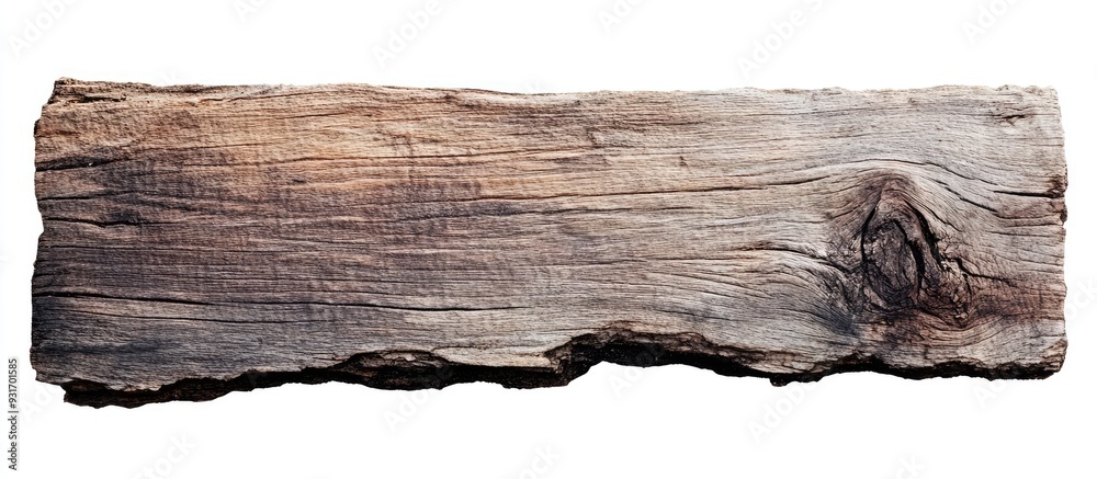 Aufkleber weathered old wood board isolated on white background. with copy space image. Place for adding text or design