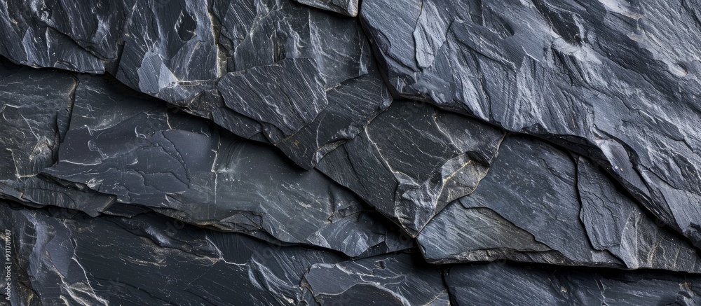 Aufkleber Natural black slate stone background pattern with high resolution Top view Space for text. with copy space image. Place for adding text or design