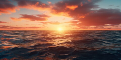 Obraz premium Golden Sunset Over the Ocean