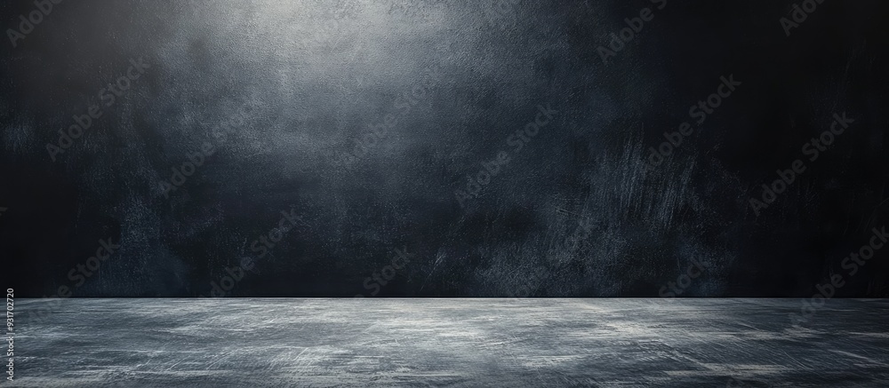 Poster Chalkboard texture background with spotlight effect Blackboard wall backdrop wallpaper in a dark tone Black banner billboard. with copy space image. Place for adding text or design
