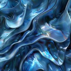 Shiny pearl blue background with waves