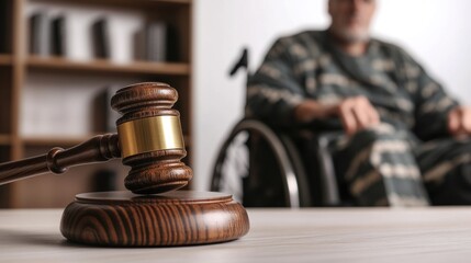 Justice and Disability: Gavel and Wheelchair