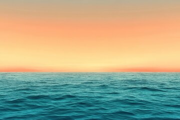 Obraz premium A gradient moving from a warm orange to a cool teal with a subtle grain effect, resembling a sunset over the ocean.