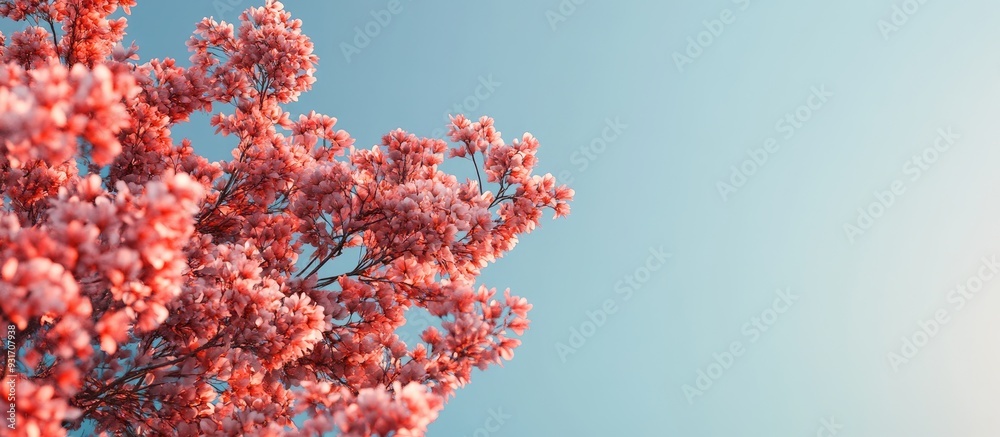 Poster Flowers of spring trees. with copy space image. Place for adding text or design