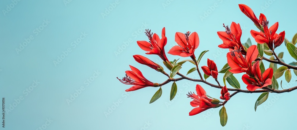 Poster erythrina corallodendron coral tree flame tree cry baby tree features bright red flowers and has pri