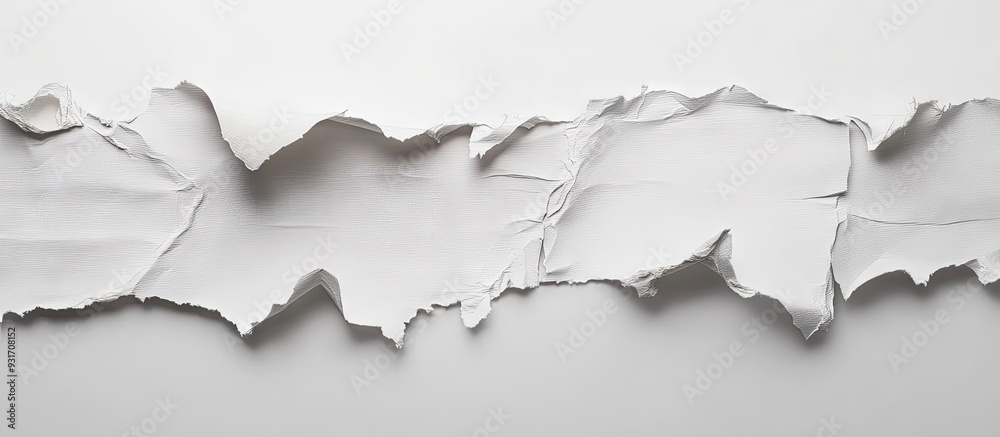 Poster torn ripped paper on a white background with copy space for text