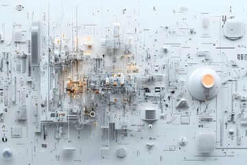 Sleek 3D Rendered Visualization of Modern Life s Complex Carbon Footprint