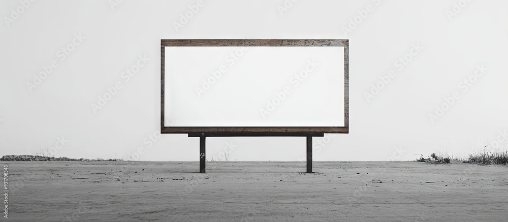 Aufkleber Empty billboard sign on white. with copy space image. Place for adding text or design