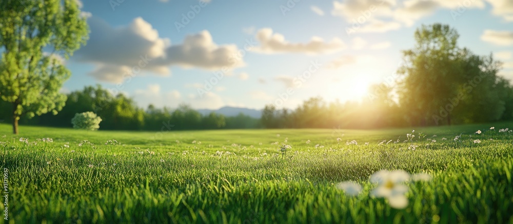 Aufkleber meadow during a sunny day. with copy space image. place for adding text or design