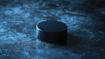 Isolated Black Oblong Piece on a Cool Blue Background